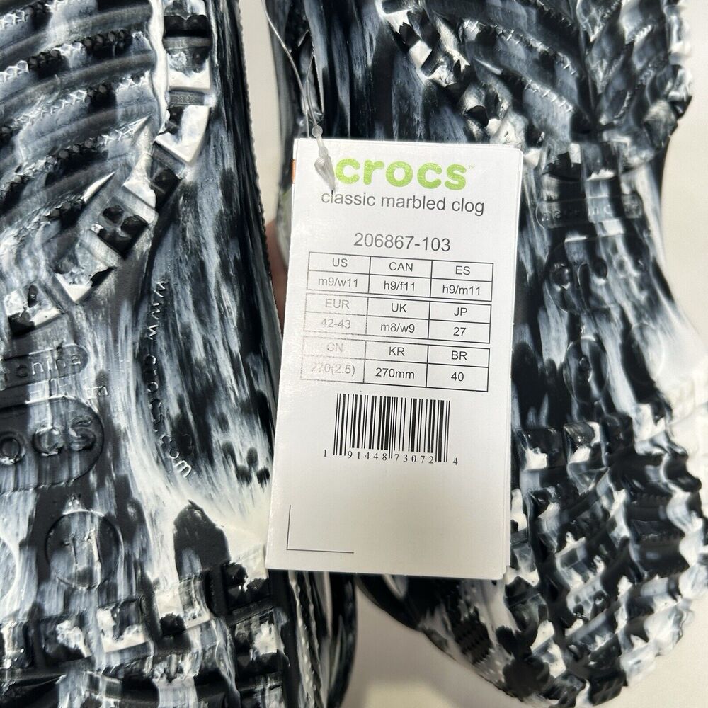 Crocs Classic Clog Marbled “Black White” 2024 - Picture 6 of 6